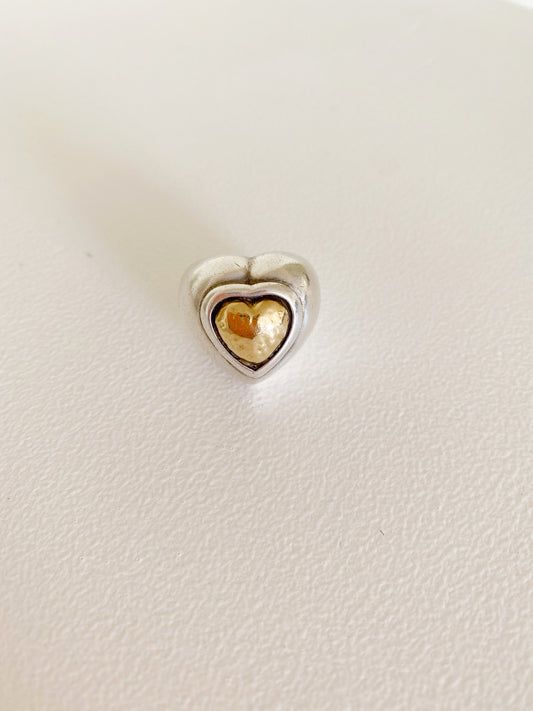 Vintage Chunky Sterling Heart Ring