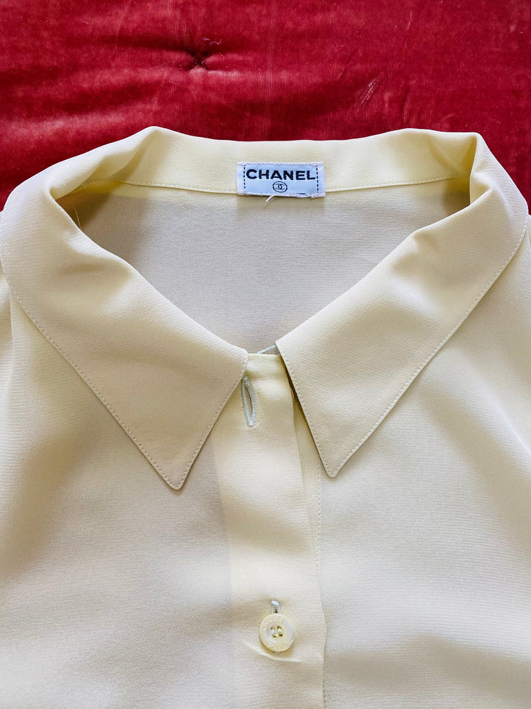 Vintage Chanel Silk Blouse - Cream | Muse