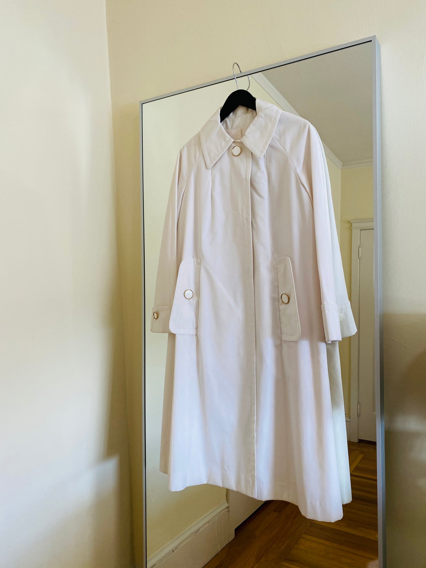 60s Mod White Rain Coat