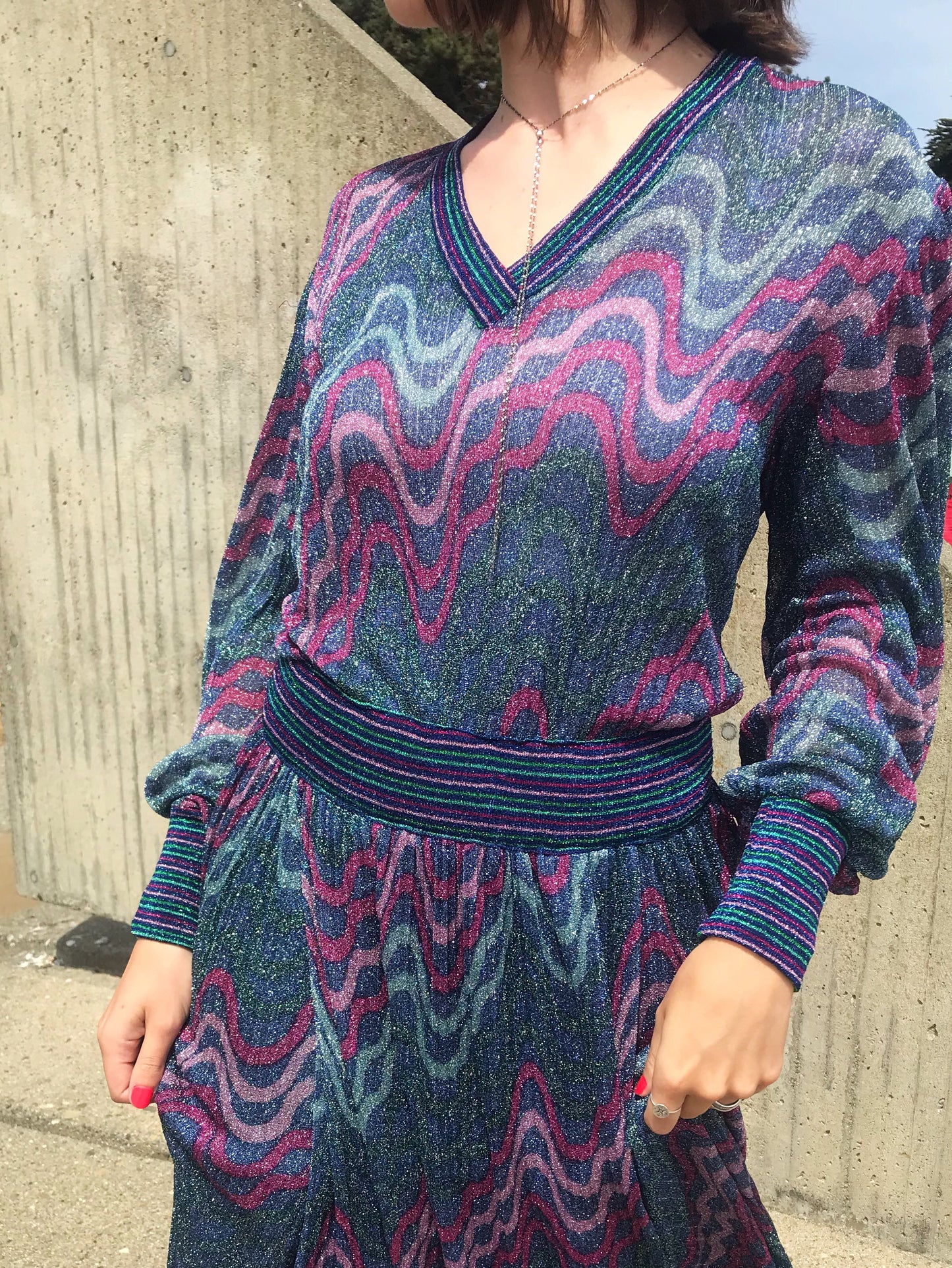 Vintage Missoni 1970s Metallic Lurex Gown