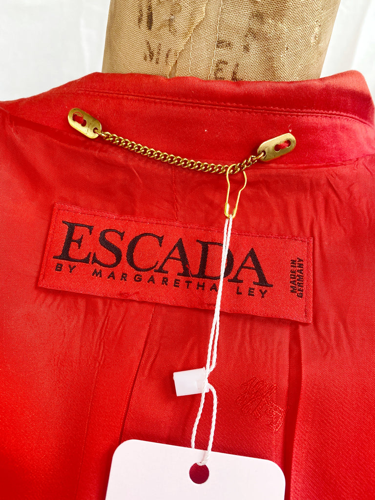 Vintage Escada Margaretha Ley Iconic Red Double Breasted Blazer
