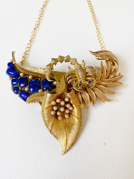 Collage Necklace in Lapis Scorpion