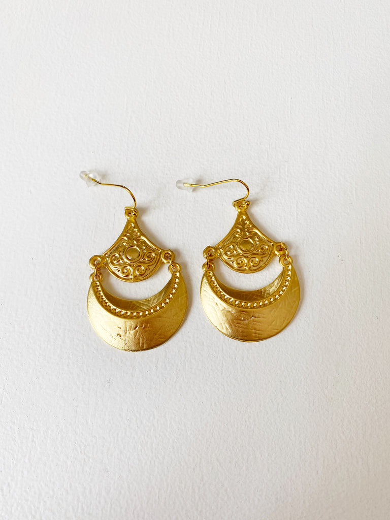 Gold Antique Mogul Earrings