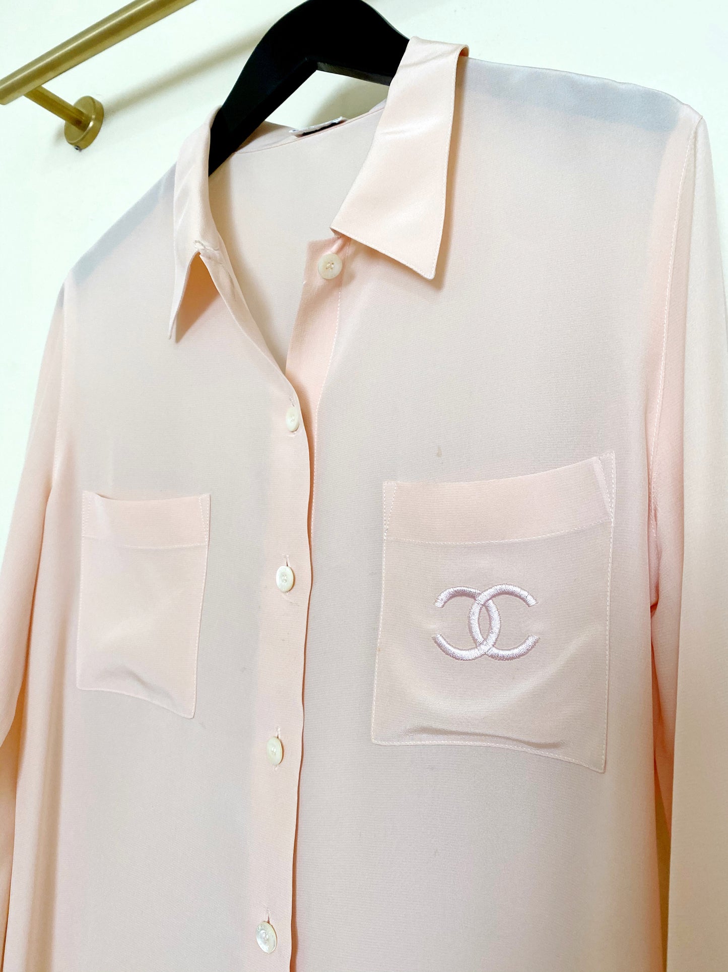 Chanel Silk Blouse - Blush Pink