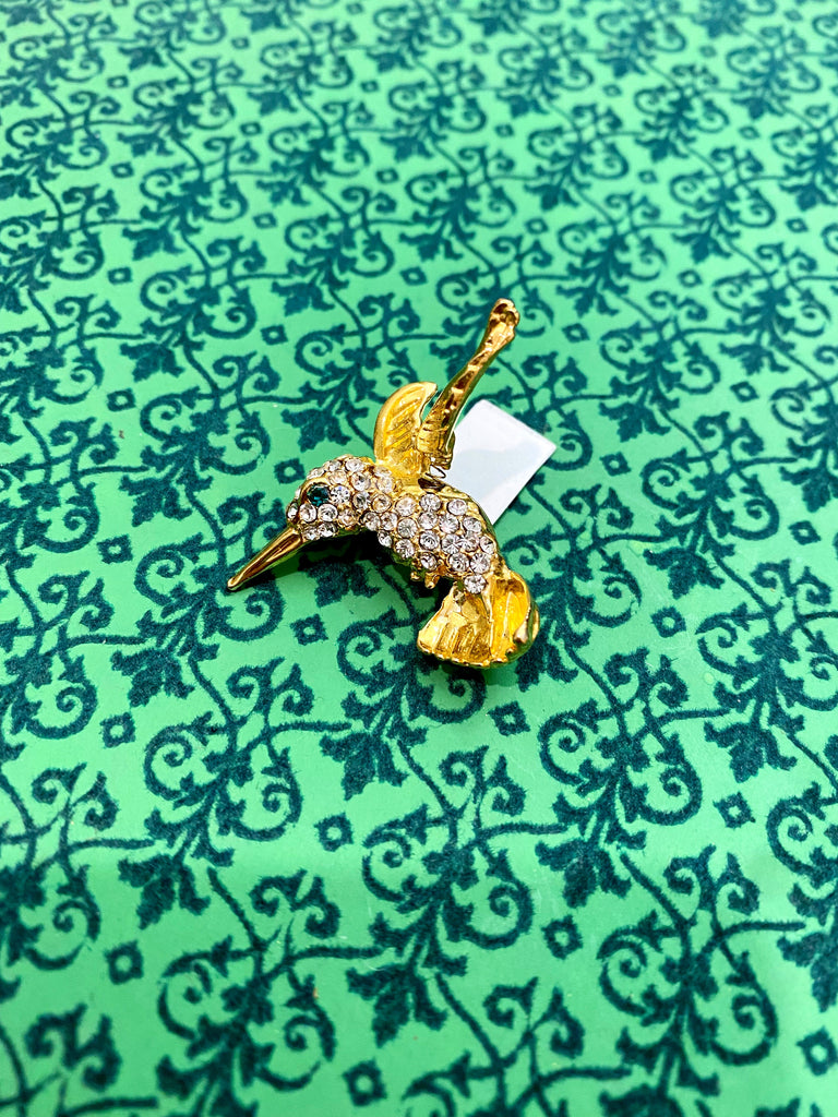 1950s-60s Hummingbird Brooch with Articulated Wing