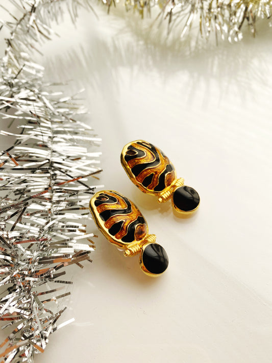 Enamel Leopard Print Earrings