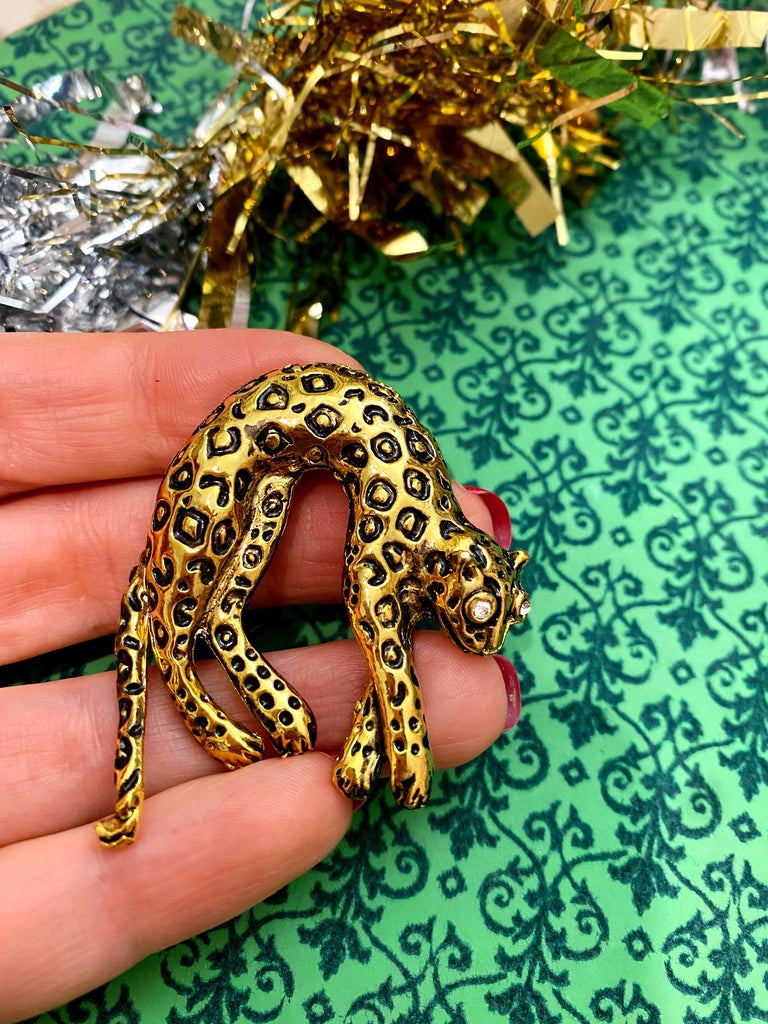 1950s Leopard Brooch with Articulated Tail