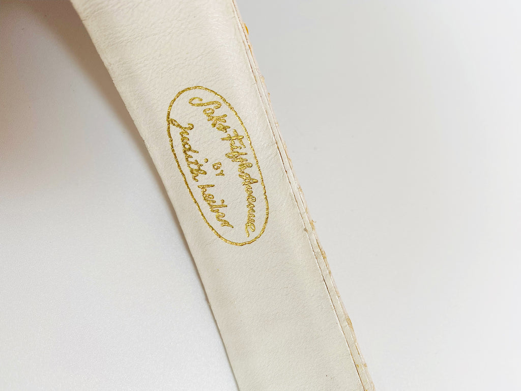 Judith Leiber White Snakeskin Gold Lion Belt