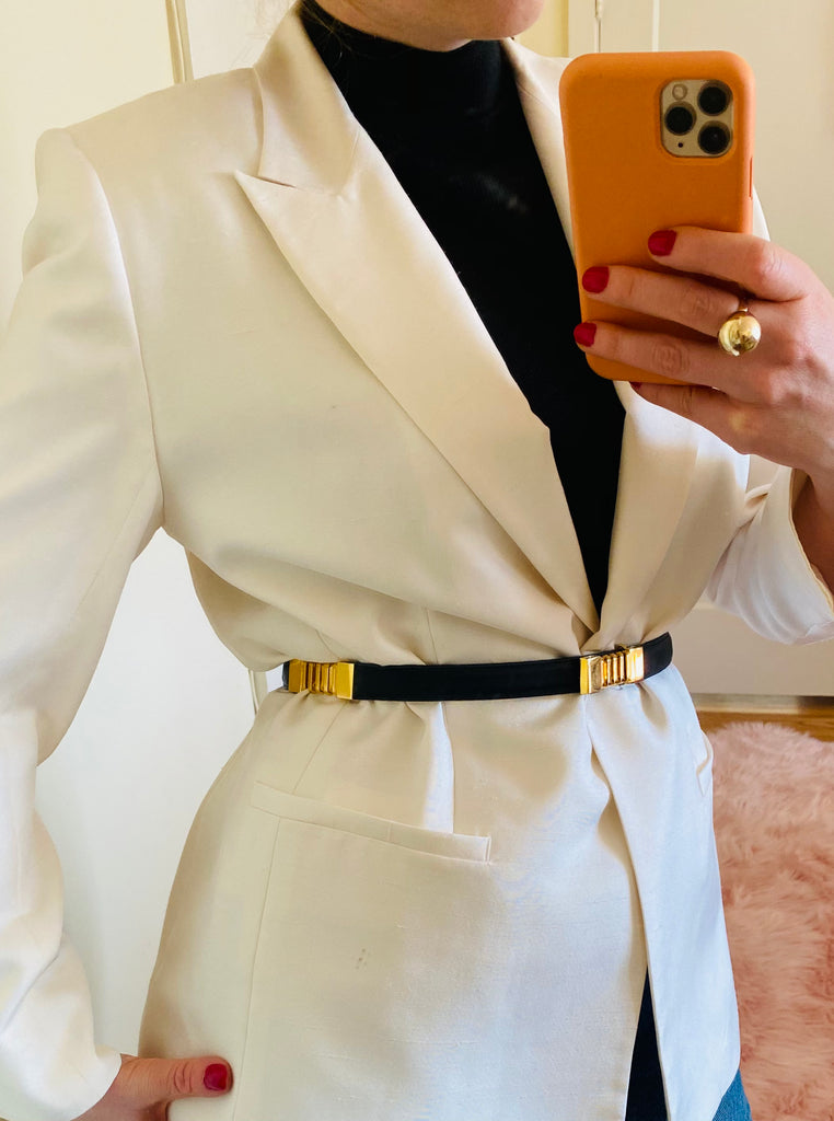 Vintage Neiman Marcus Italy Navy Belt