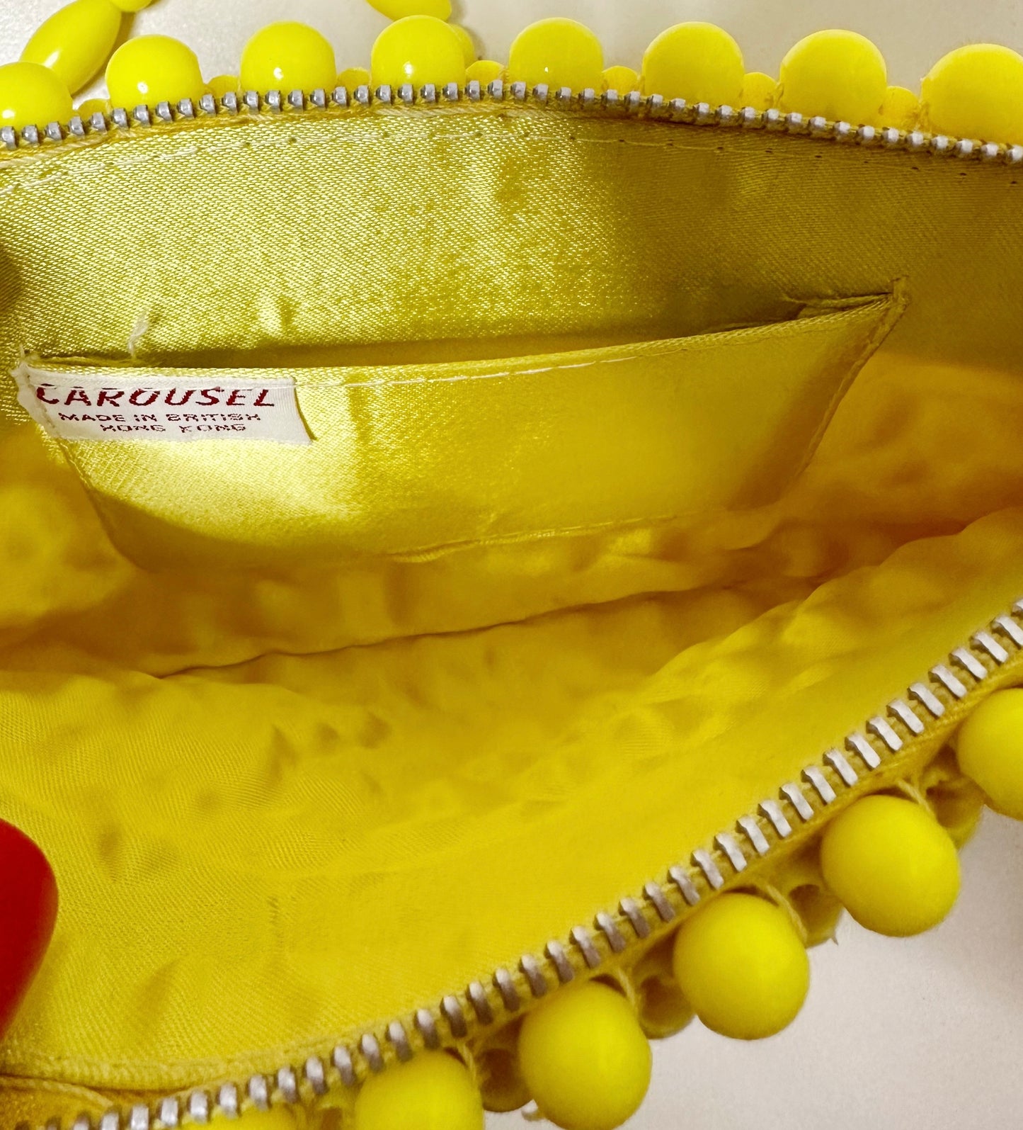 Vintage 60s Yellow Beaded Lucite Bag