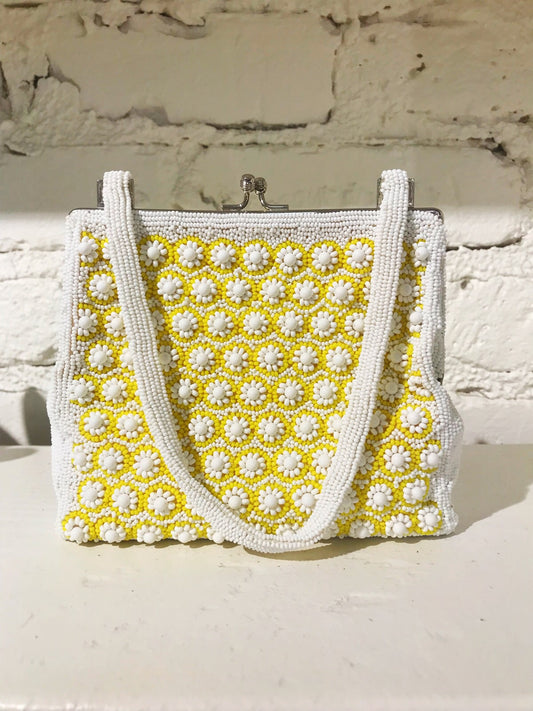 Vintage Beaded Daisy Bag