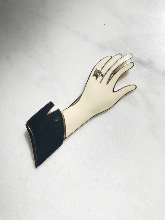 Vintage Trifari Enamel Hand Brooch